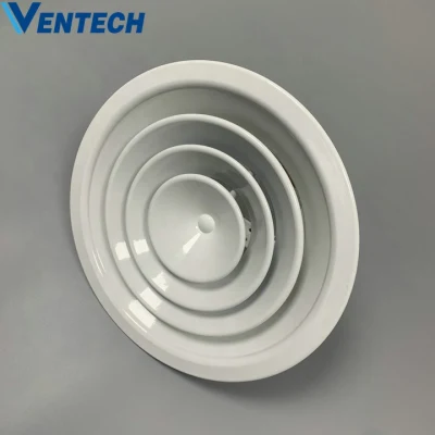 Китайская фабрика Ventech с круглым потолком, диффузор для подачи воздуха, вытяжной вентилятор, круглая вентиляция